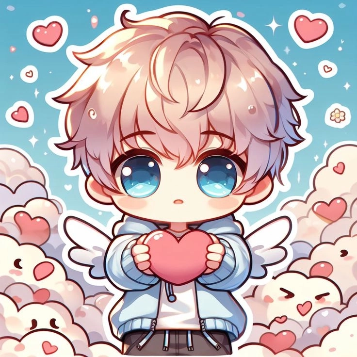 Chibi Valentine pose ngộ nghĩnh sinh động đầy màu sắc