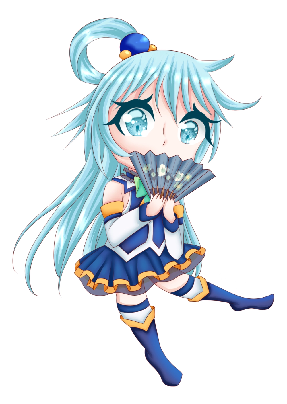 Chibi aqua fanart sáng tạo đầy màu sắc sinh động