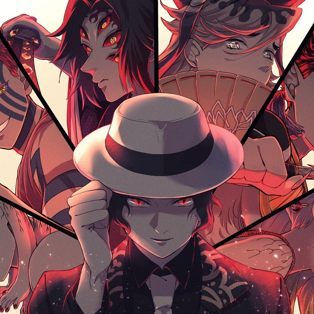 Muzan drawing khắc họa từng đường nét quỷ dữ