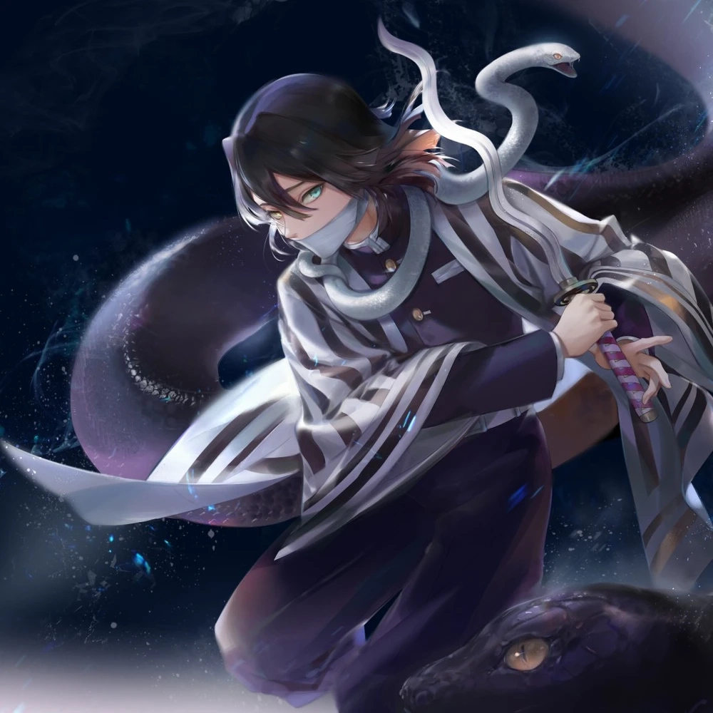 Obanai xuất hiện lạnh lùng với ánh mắt cuốn hút