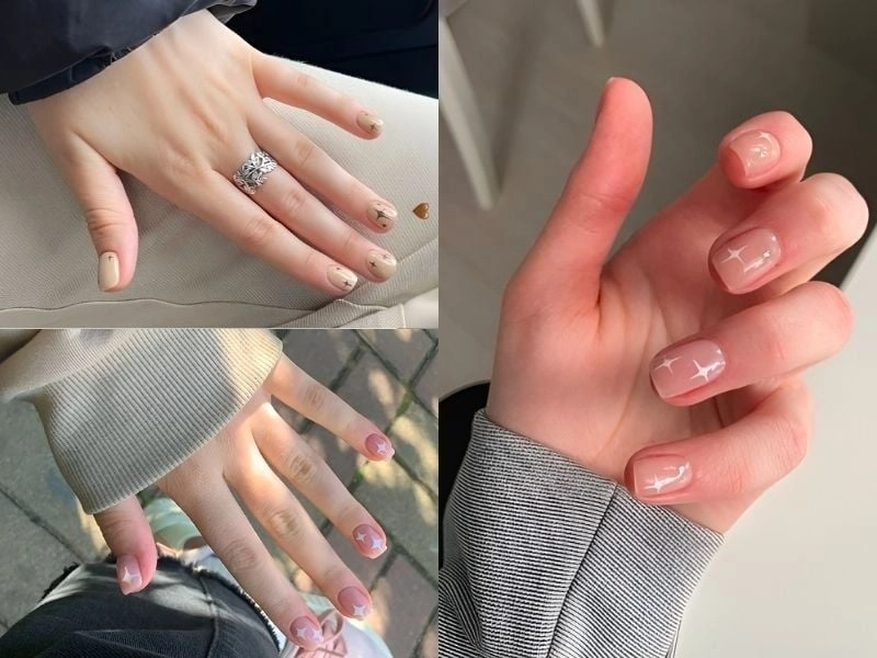 Mẫu nail móng ngắn xinh xắn tinh tế cuốn hút