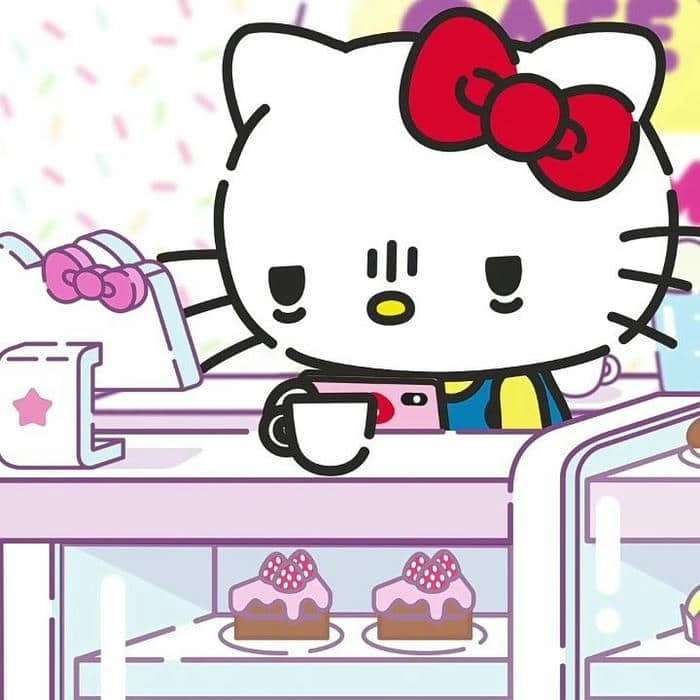 Meme ảnh Hello Kitty vô tri mang nét hài hước dí dỏm
