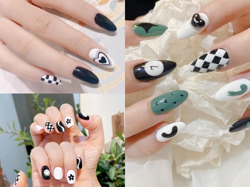 Những mẫu nail kẻ caro ấn tượng thu hút ánh nhìn