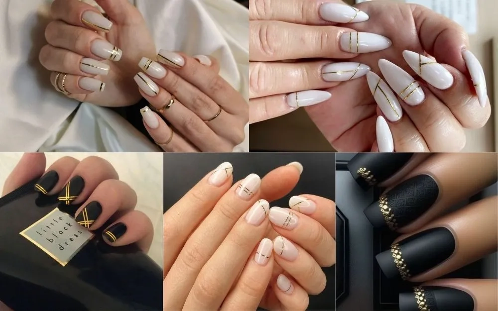 Nail kẻ sọc Hàn Quốc thanh lịch nhẹ nhàng