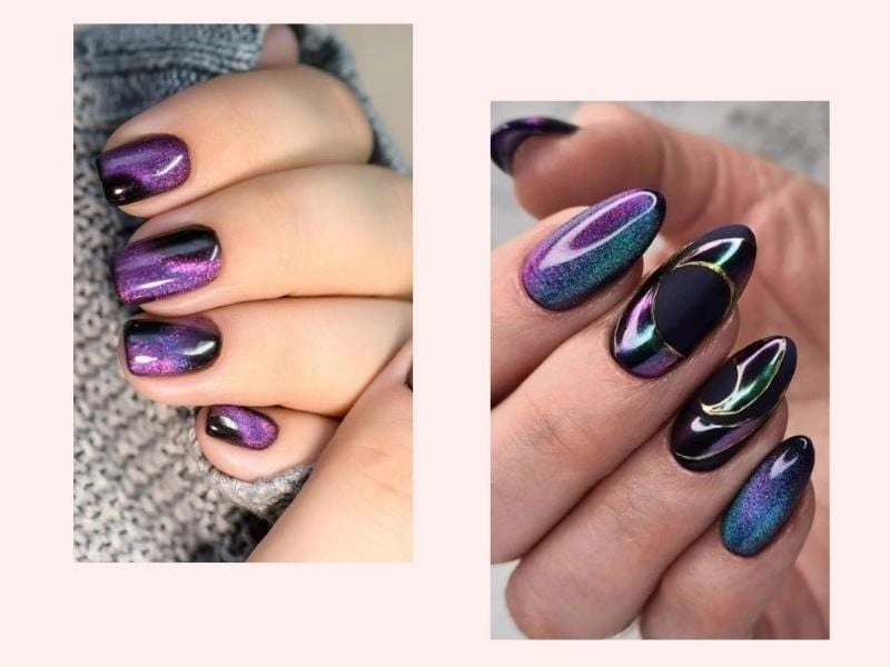 Mẫu nail mắt mèo lấp lánh khiến đôi tay nổi bật