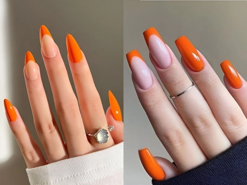 Nail màu cam đào ngọt ngào dịu dàng cuốn hút