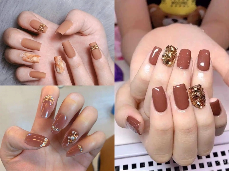 Các mẫu nail màu nâu đất độc đáo mới lạ