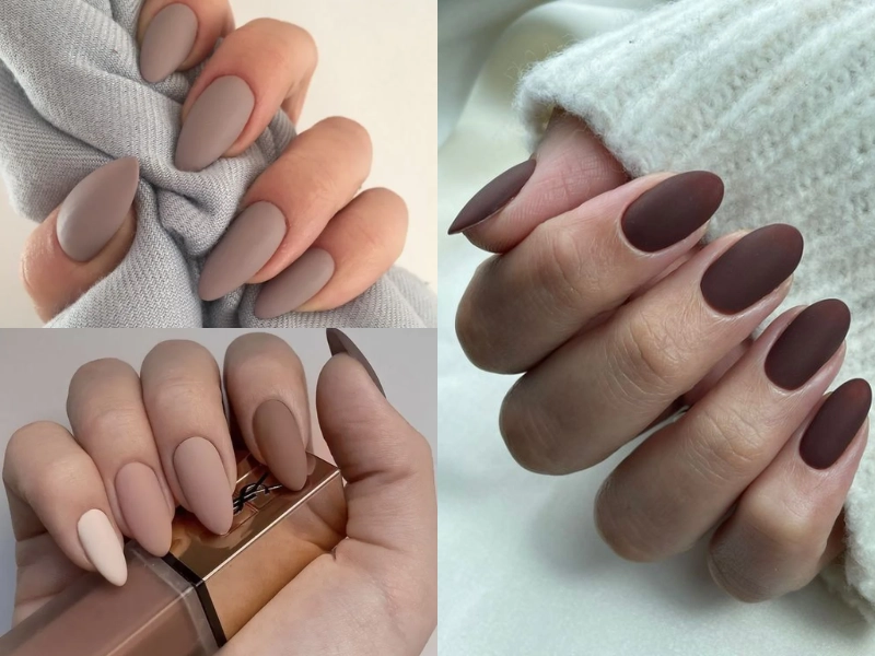Nail màu nâu pastel ngọt ngào nữ tính rạng ngời