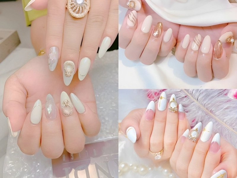 Màu nail tôn da trắng nổi bật quyến rũ