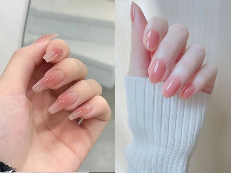Mẫu nail sơn thạch đơn giản tinh tế nhẹ nhàng