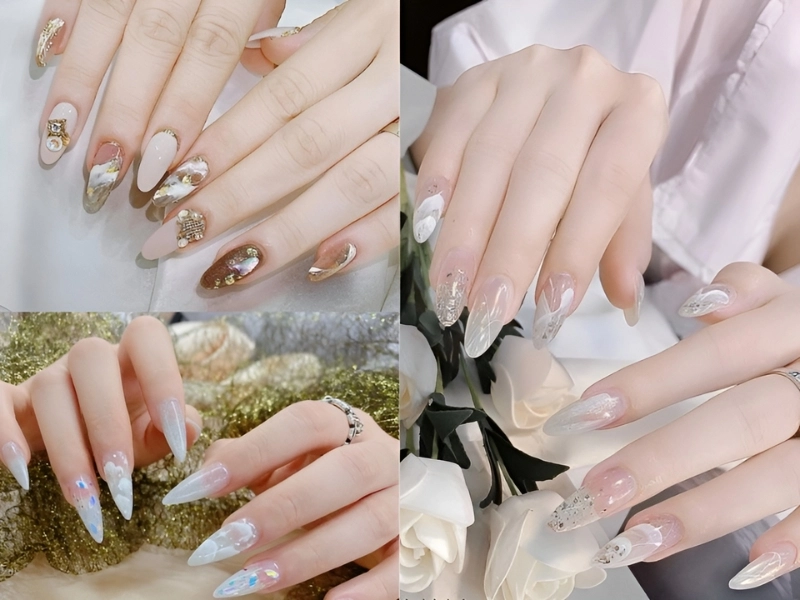 Móng gel mẫu nail ẩn xà cừ đẹp bền chắc và thời thượng