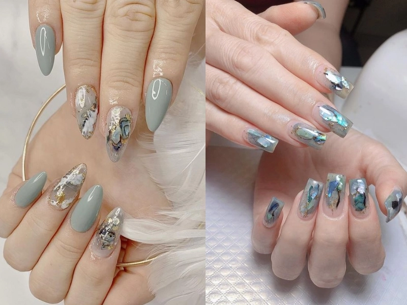 Nail ẩn xà cừ đẹp long lanh giúp nàng tự tin tỏa sáng