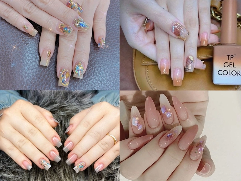 Nail xà cừ đơn giản nhưng vẫn giữ được nét duyên dáng