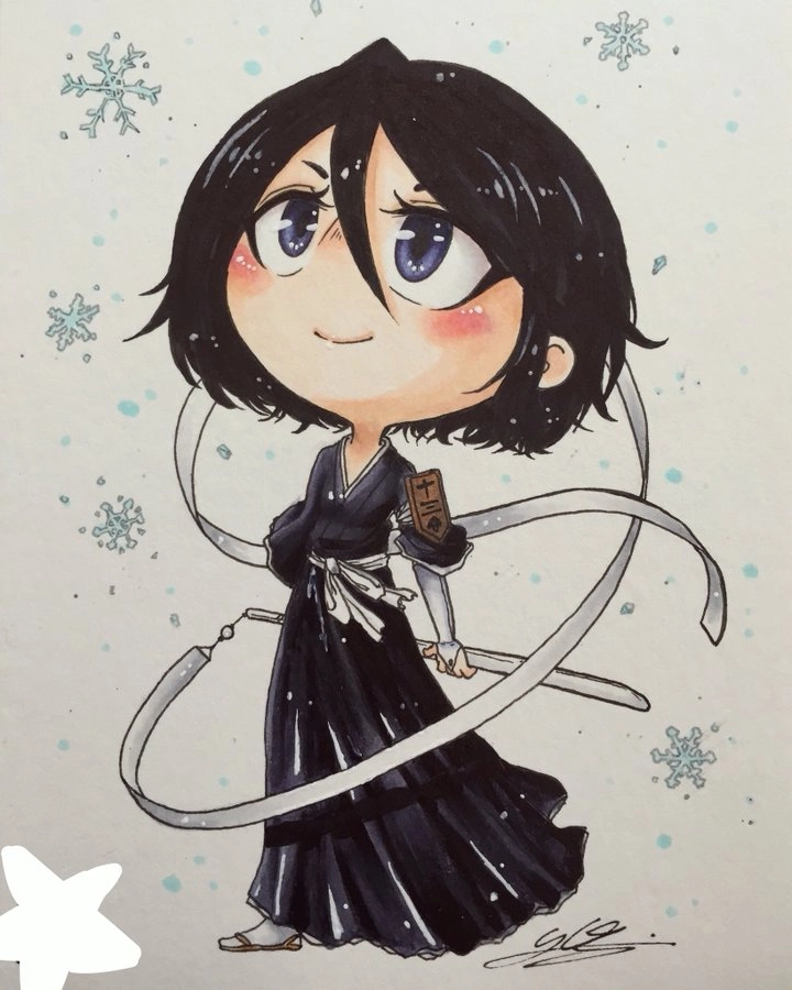 Bleach Rukia chibi phong cách anime ấn tượng