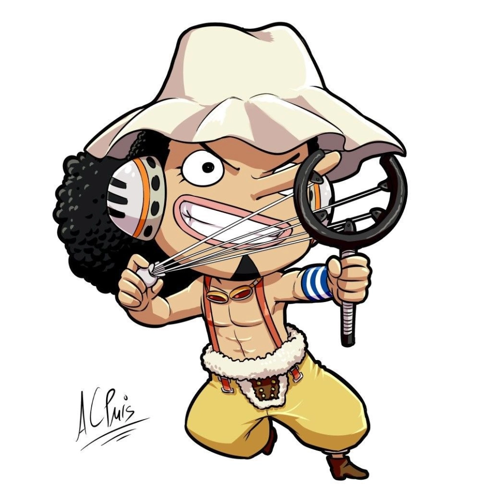Usopp chibi đáng yêu với phong cách hài hước quen thuộc