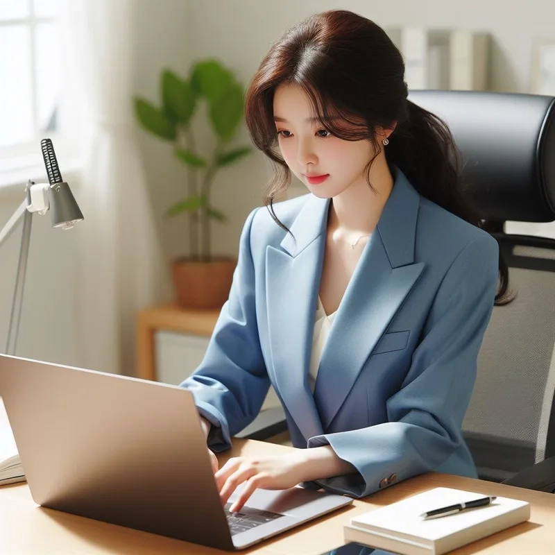 Tập trung công việc với Hình ảnh nữ nhân viên văn phòng đang làm việc