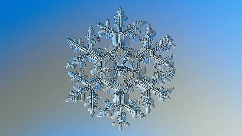 Tinh thể băng kết hợp tinh tế tạo nên bông tuyết