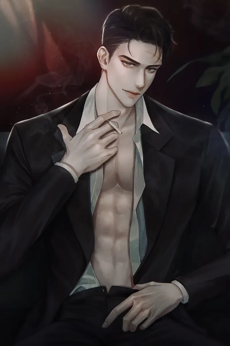 Hình ảnh anime ác quỷ lạnh lùng nam tạo cảm giác u tối nhưng cực kỳ ấn tượng.