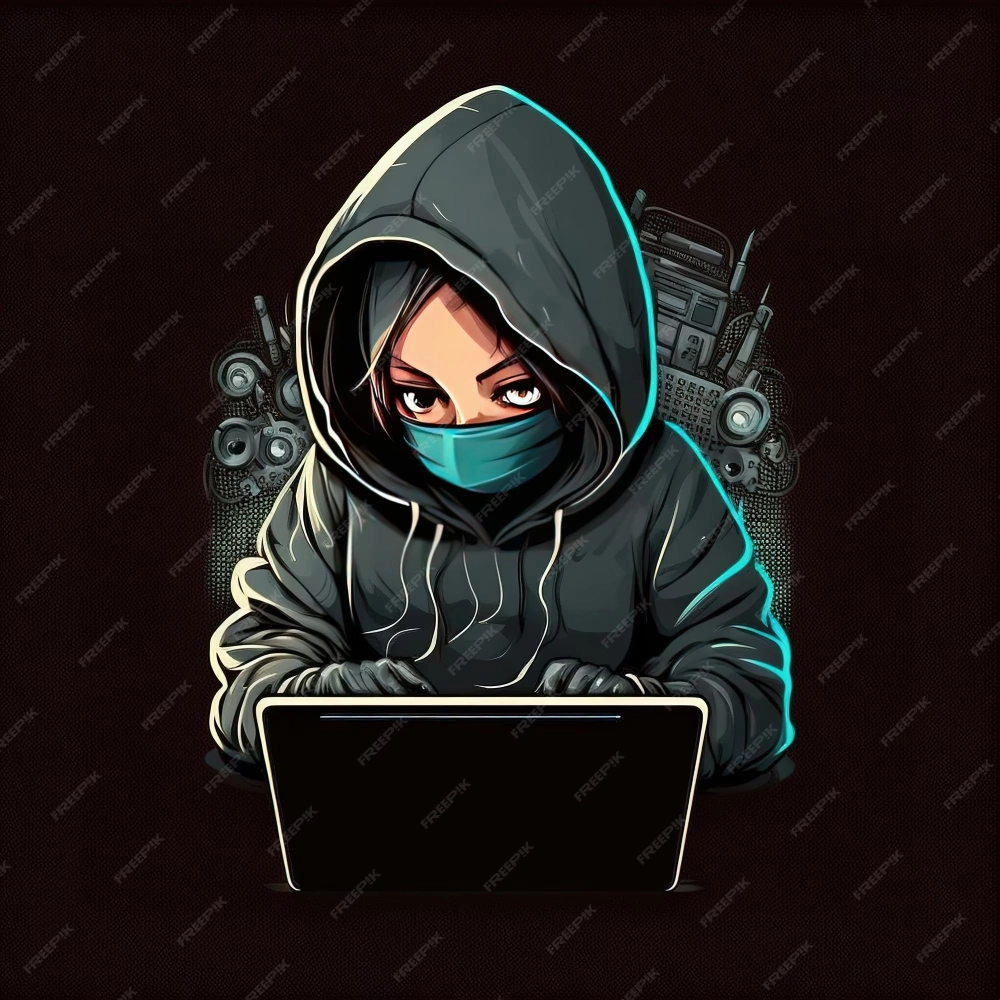 Cute hacker avatar kết hợp dễ thương và cá tính.