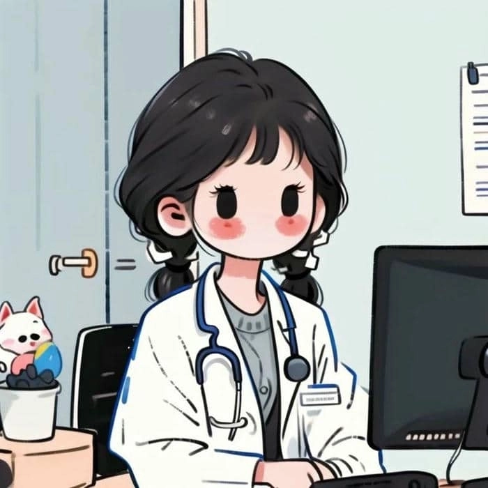 Ảnh bác sĩ nữ chibi nhẹ nhàng và rất dễ thương