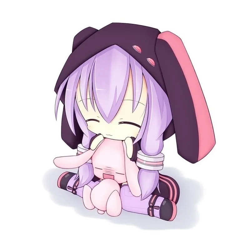 Hình anime chibi cute nữ mang màu sắc tươi