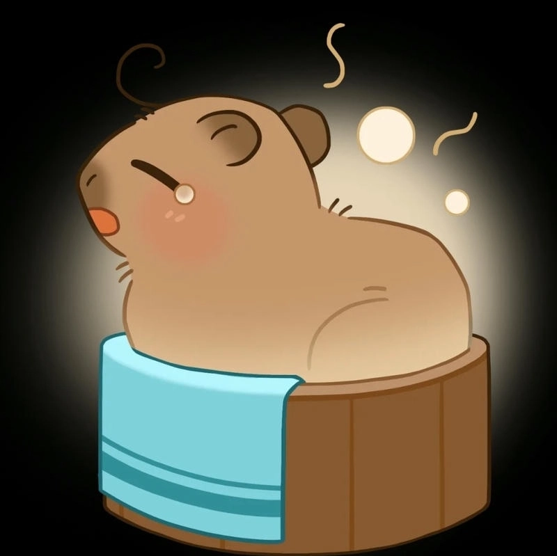 Hình chibi capybara nhìn là thấy dễ mến