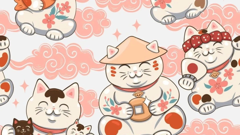 Background mèo thần tài được nhiều người chọn