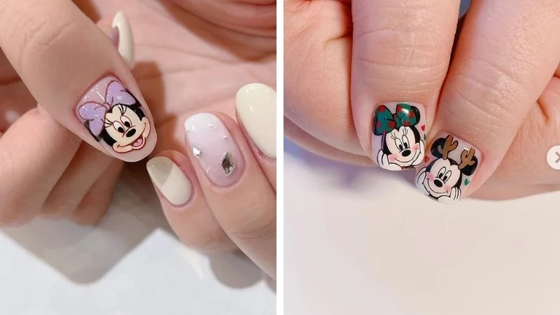 Nail hoạt hình cute giúp móng tay trông nổi bật