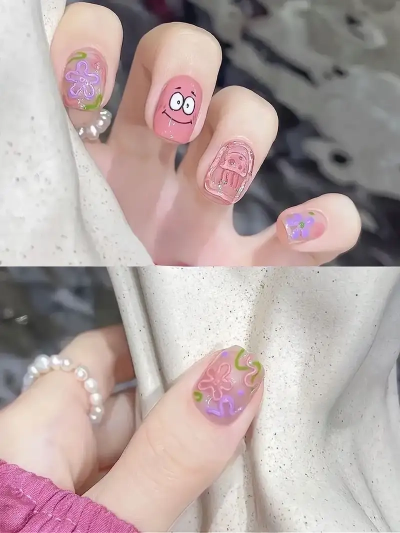 Mẫu nail hoạt hình dễ thương nhìn là muốn thử ngay