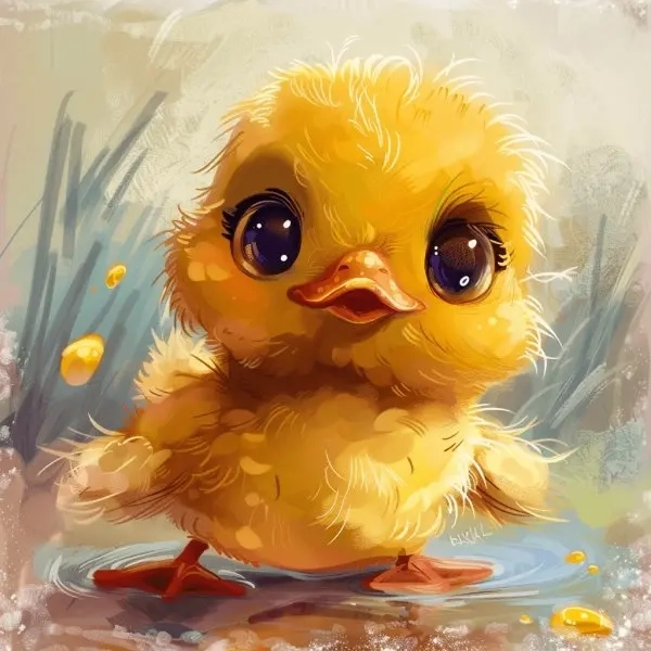 Vịt cute chibi mang lại vibe nhẹ nhàng và dễ thương.