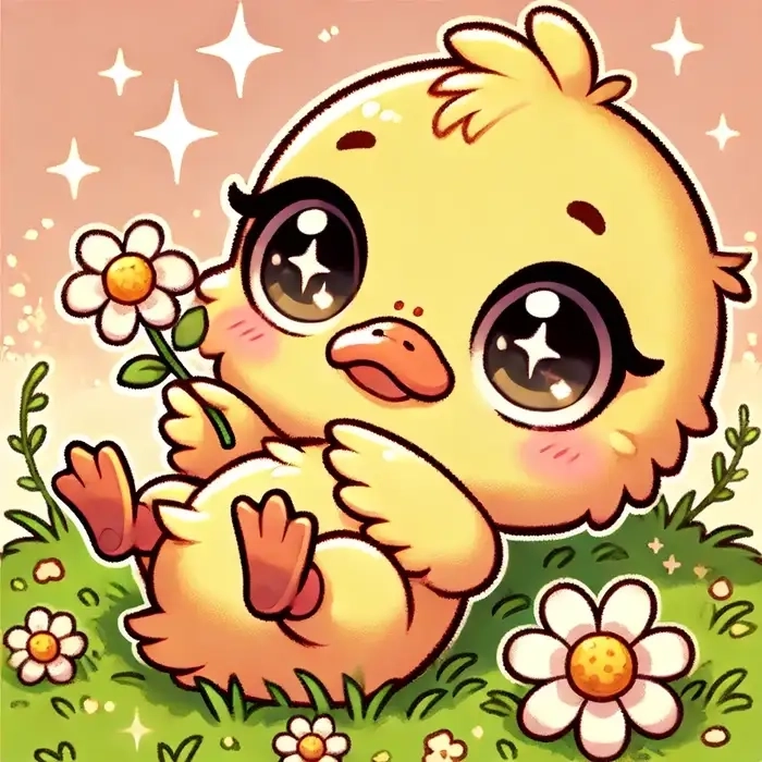Hình vịt cute chibi mang vibe nhẹ nhàng và đáng yêu.