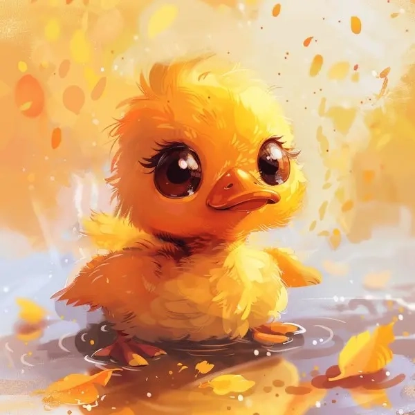 Hình nền vịt cute chibi giúp màn hình trông sinh động hơn.