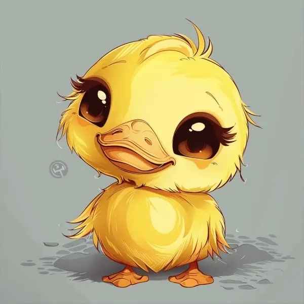 Con vịt chibi mang nét ngây ngô và thân thiện.
