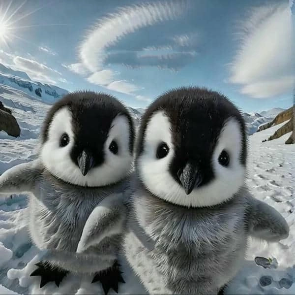 Avatar chim cánh cụt kawaii mang phong cách Nhật Bản.