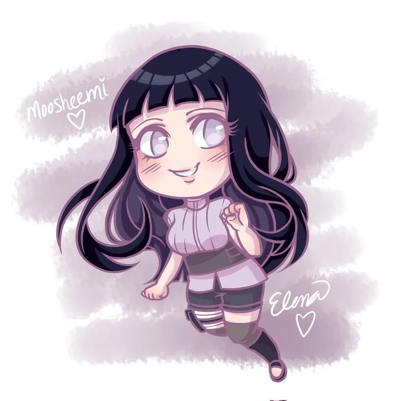 Hinata Hyuga chibi rất dễ thương.