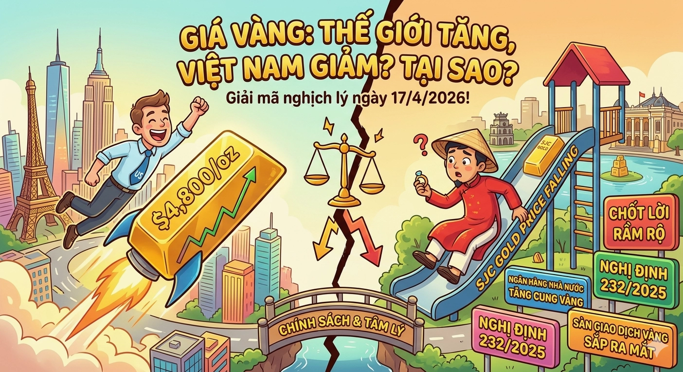4 lý do tại sao giá vàng thế giới đang tăng mà giá vàng Việt Nam lại giảm