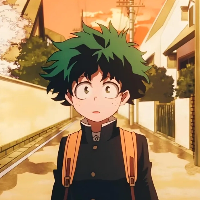 Ảnh anime deku với biểu cảm đặc trưng