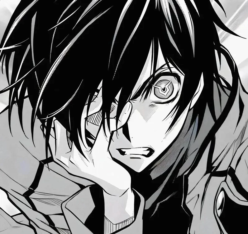 Ảnh anime trắng đen nam mang tâm trạng buồn bã cô đơn