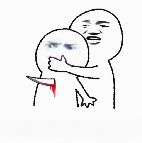 Ảnh cầm dao đâm đằng sau meme