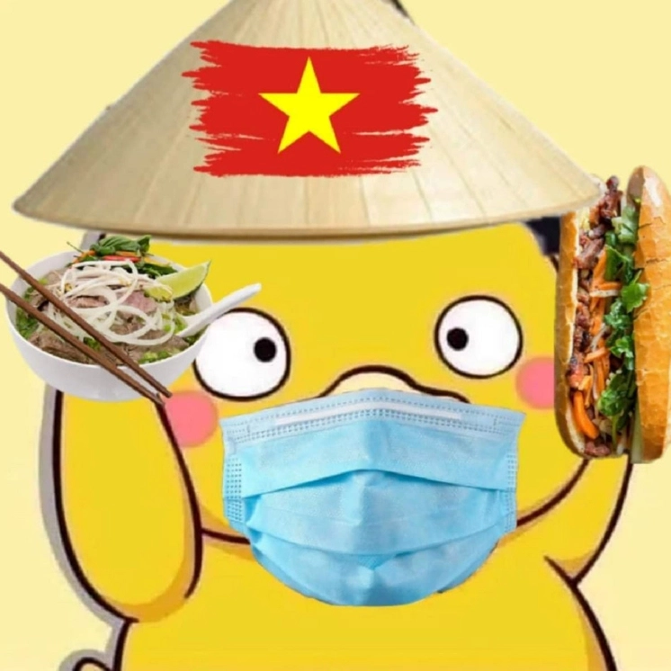 Ảnh chế vịt vàng Việt Nam đội nón lá