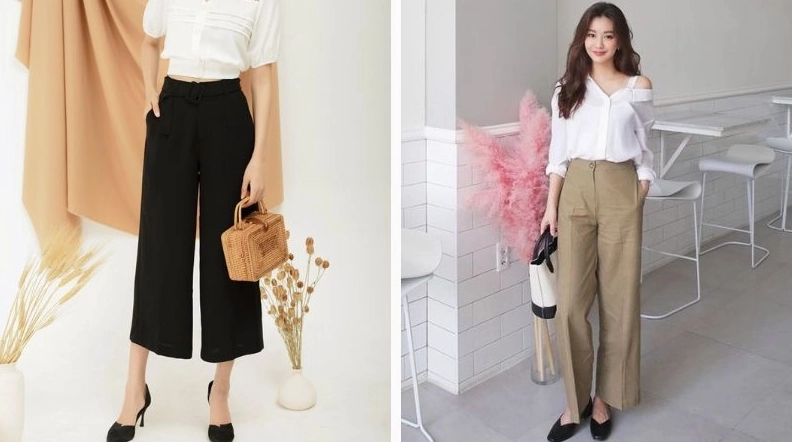 Ảnh gái xinh mặc quần jean ống rộng tạo dáng kiễng chân đầy thần thái sang chảnh