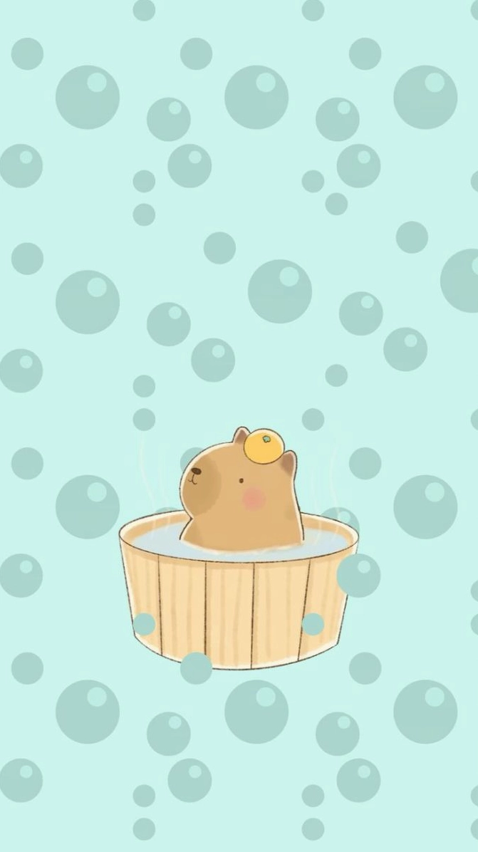 Ảnh hình nền capybara dễ thương nhẹ nhàng dành cho người hướng nội