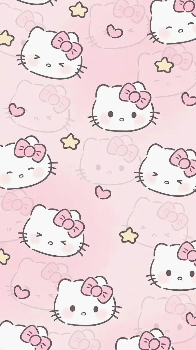 Ảnh hình nền hello kitty màu hồng sắc nét tràn đầy năng lượng tươi vui
