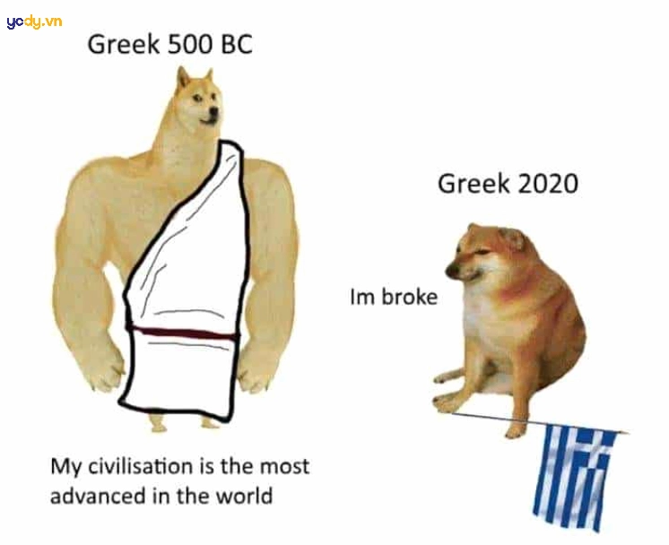Ảnh meme Cheems vs Swole Doge độc đáo
