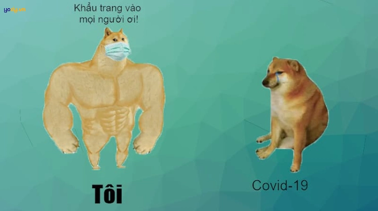 Ảnh meme Cheems vs Swole Doge về dịch Covid