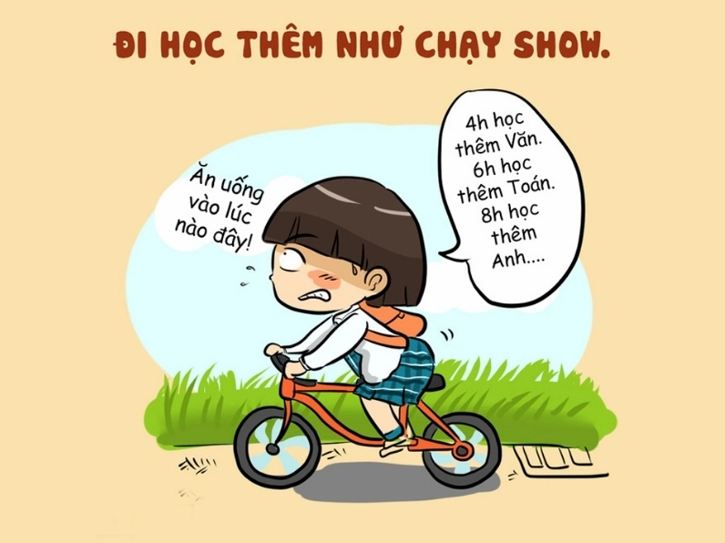 ảnh meme dễ thương đi học như chạy show