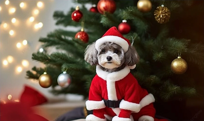 ảnh meme noel hình chó cute đội sừng tuần lộc