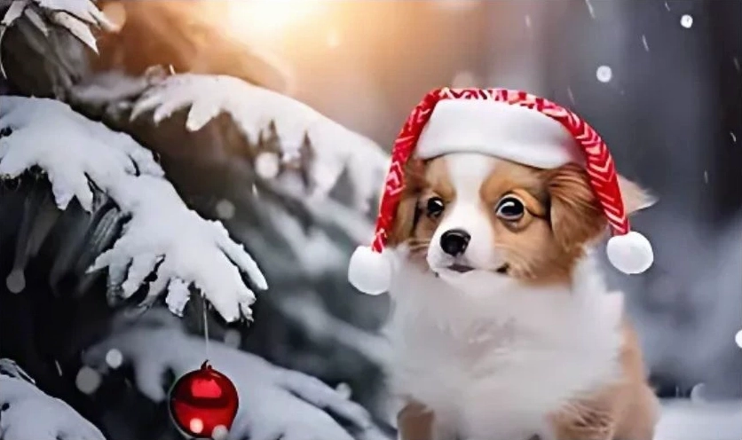 ảnh meme noel hình chú cún nhỏ xíu