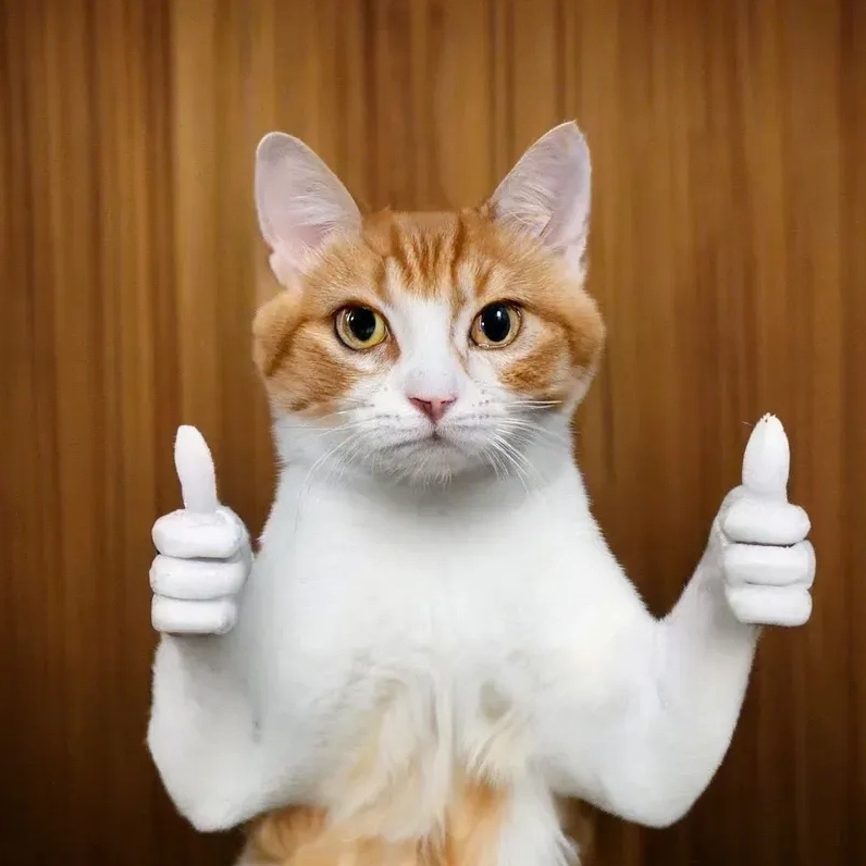 ảnh mèo giơ ngón cái bá đạo