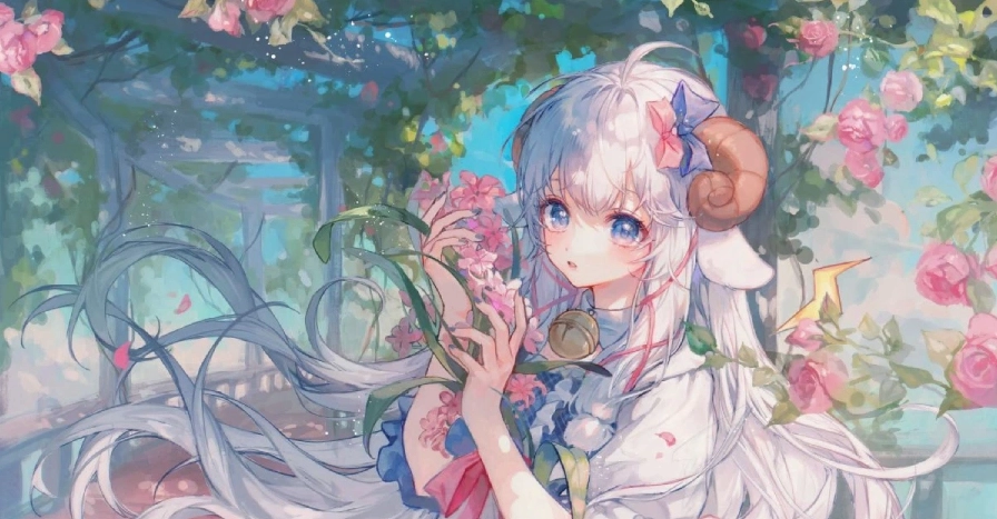 Ảnh nền anime 4k cô gái phép thuật cùng khung cảnh bầu trời đêm rực rỡ